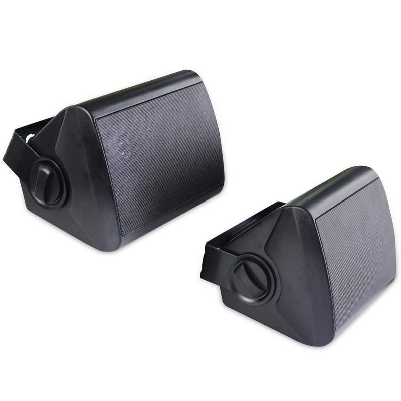 Herdio 5.25 Inch Indoor Outdoor Bluetooth Speakers Patio Waterproof Wired Wall Mount System 300 Watts (Black) - Image 3